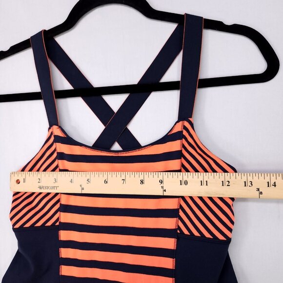 Lululemon Work It Out Tank Top Womens Size 6 Striped Cross Back Athletic - Picture 8 of 9